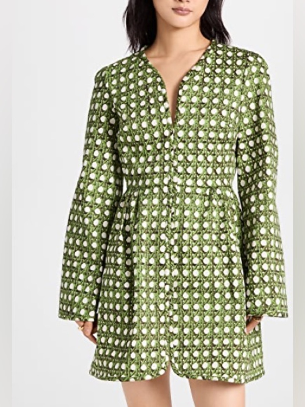 giambattista valli green trellis dress size 46 us 10 or 12